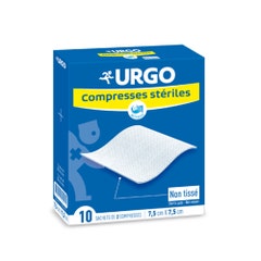 Urgo Compresses Stériles Non Tissées 7.5x7.5cm Boite de 10