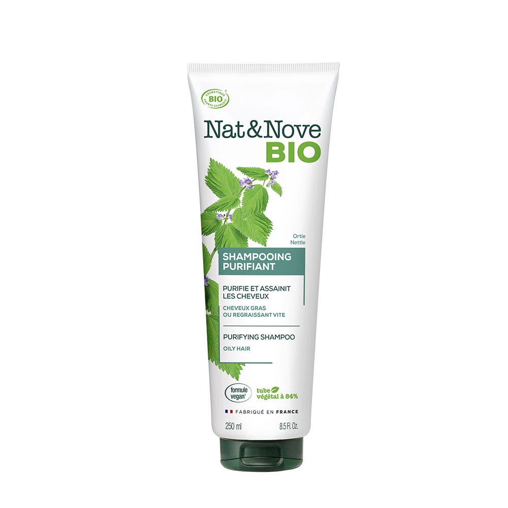 NAT&NOVE BIO shampooing purifiant bio cheveux gras ou régraissant vite 250ml