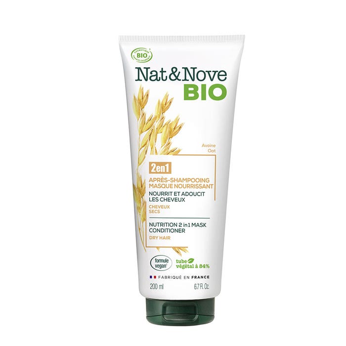 après-shampooing masque 2en1 nourrissant bio 200ml cheveux secs NAT&NOVE BIO