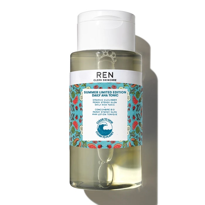 REN Clean Skincare AHA Tonic Lotion tonique Ready steady glow Concombre bio 250ml