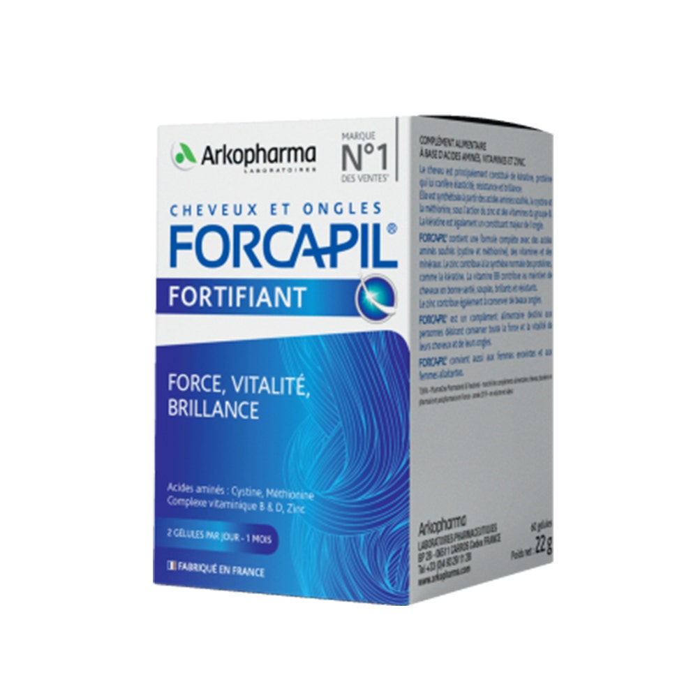 Arkopharma Forcapil Fortifiant Vitalité, Brillance Cheveux et Ongles Affaiblis 60 gélules