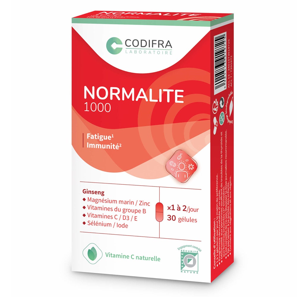 Codifra Normalite 1000 Fatigue et Immunité 30 Gélules