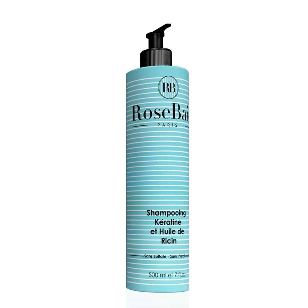 Rosebaie Ricin Shampoing à la kératine et à l’huile de ricin 500ml