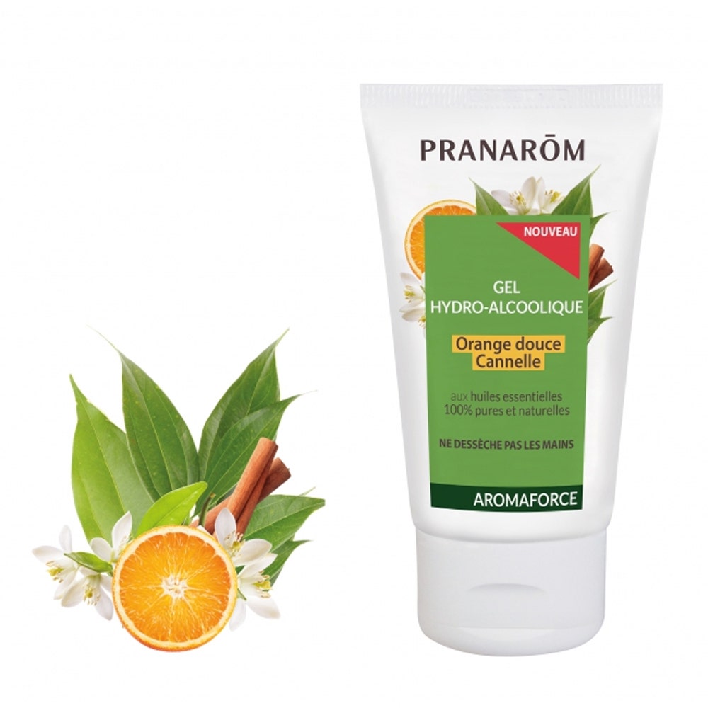 Pranarôm Aromaforce Gel Hydro-Alcoolique Orange Douche Cannelle 50ml
