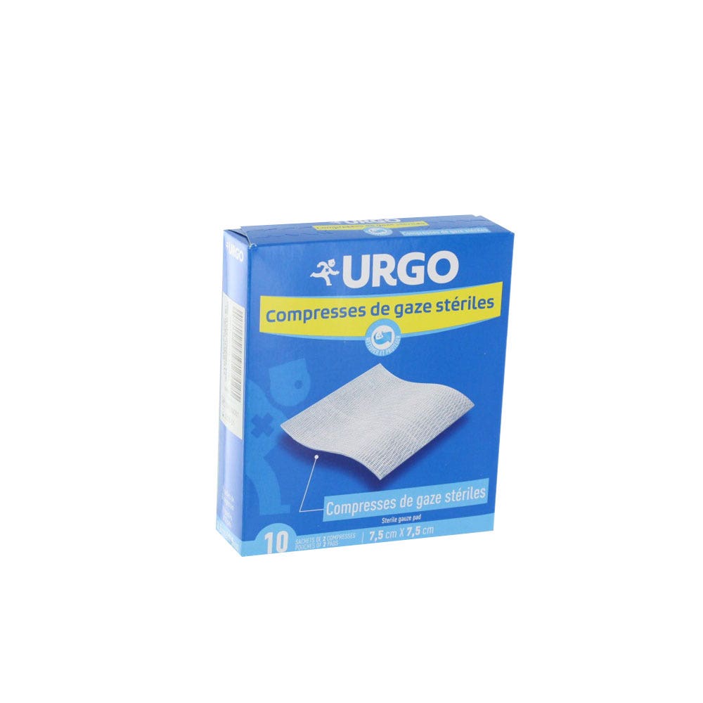 Urgo Compresses Stériles Gaze Stériles 7.5cmx7.5cm Boite de 10 - Easypara