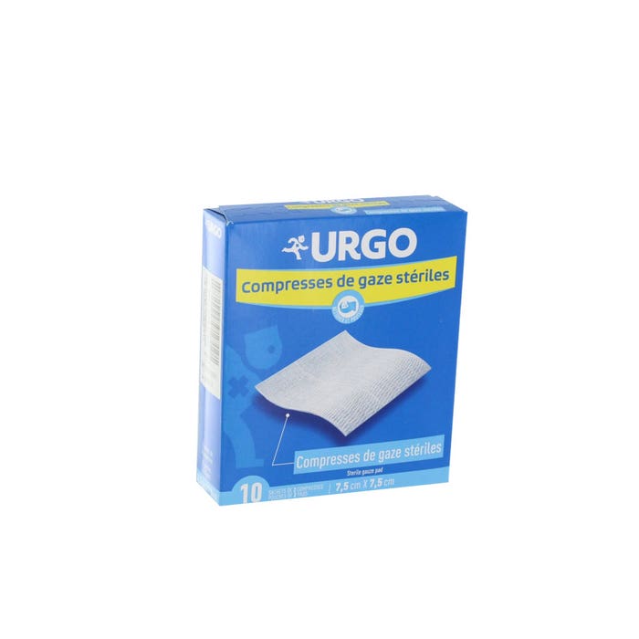 Urgo Compresses Stériles Gaze Stériles 7.5cmx7.5cm Boite de 10 - Easypara