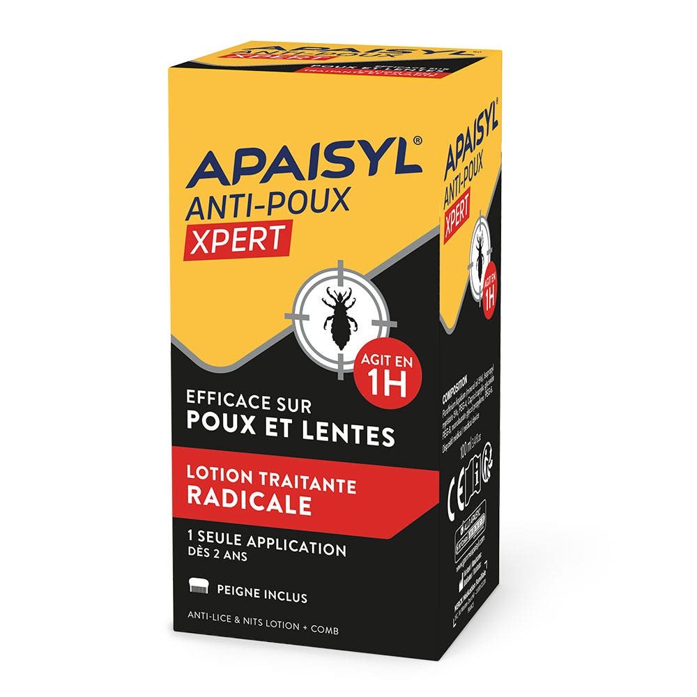 Apaisyl Anti-Poux Xpert Lotion Traitante 100% Radical Lentes Et Poux 100ml