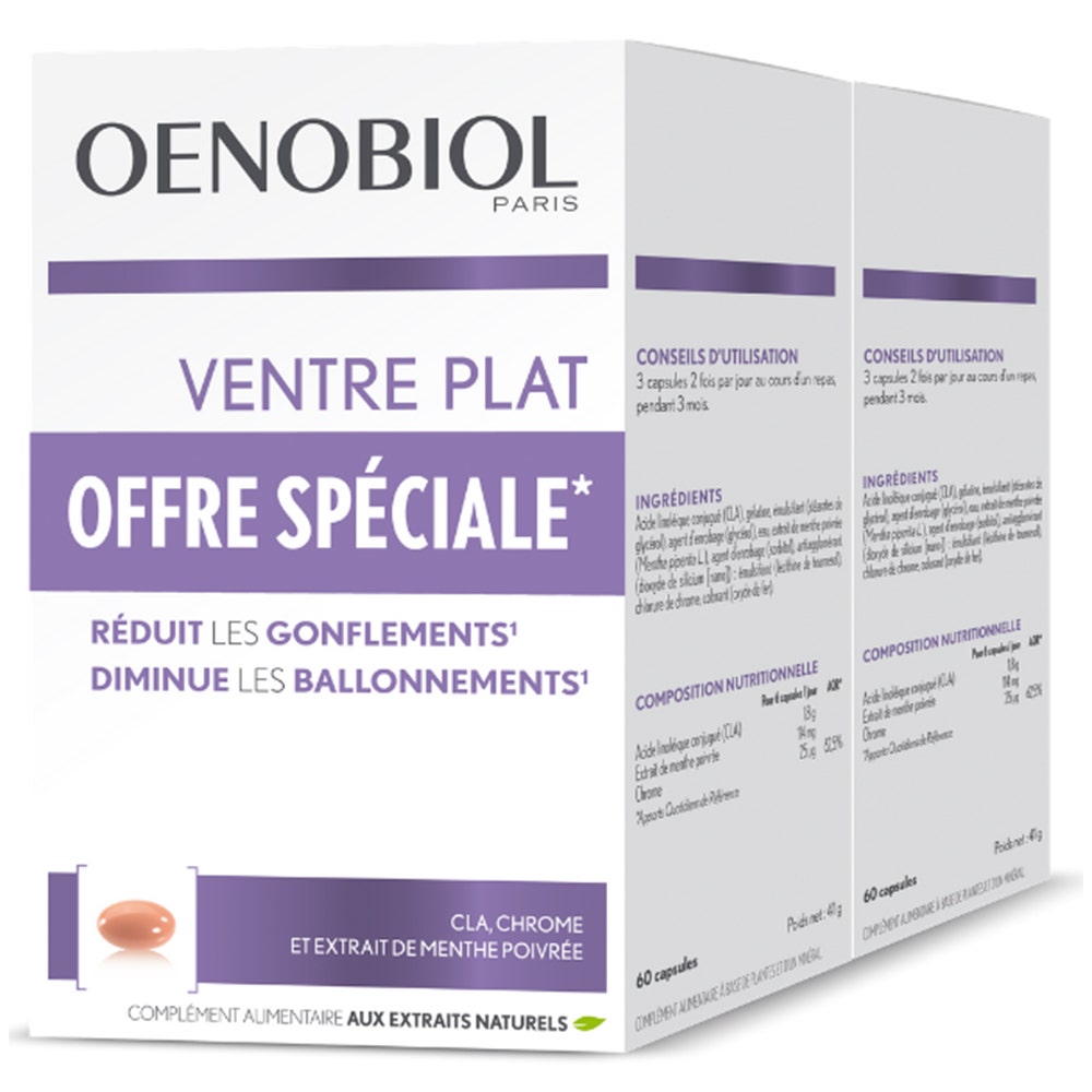 Oenobiol Minceur Ventre Plat 2x60 Capsules