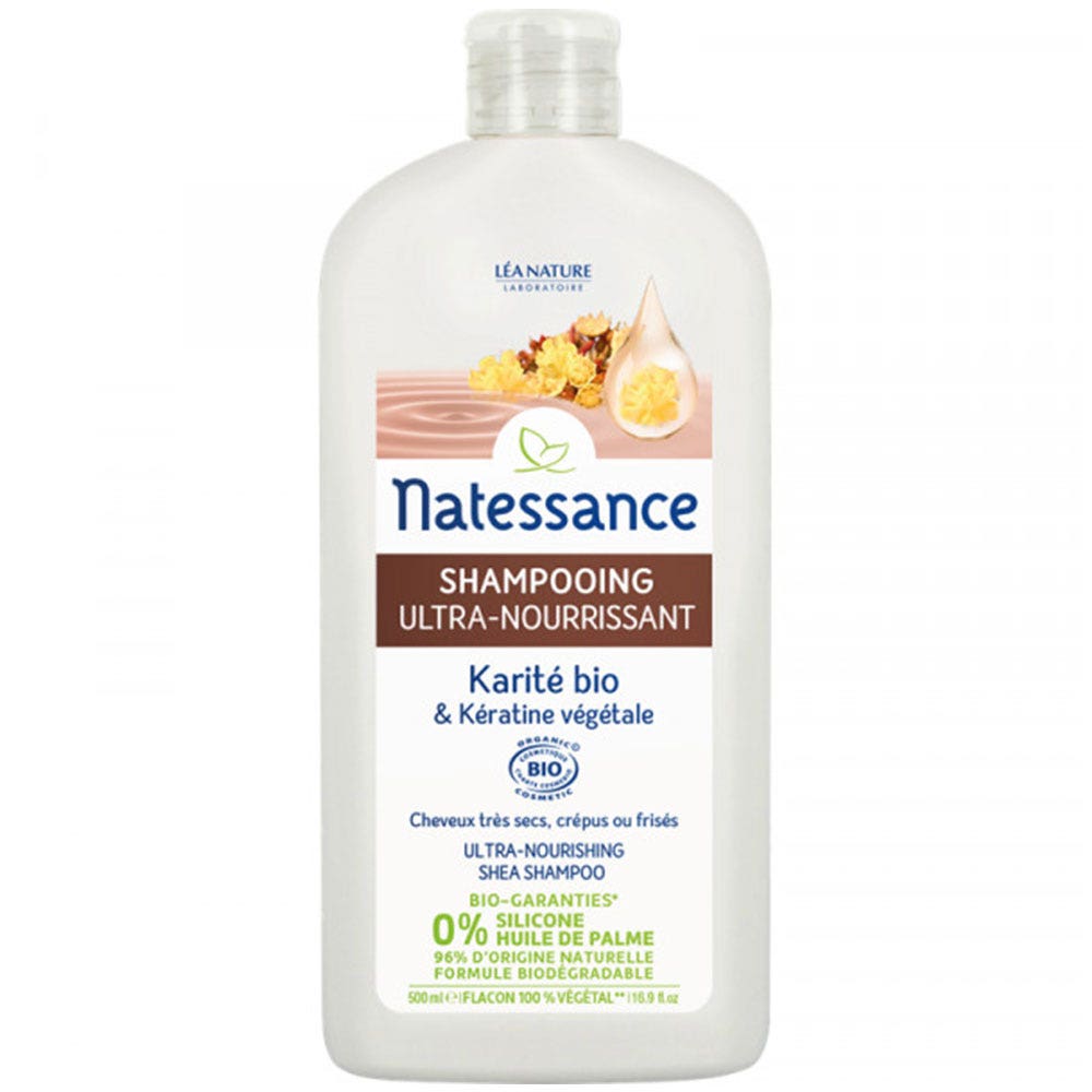 Natessance Capillaires Shampooing Ultra Nourrissant Bio Keratine Vegetale 500ml