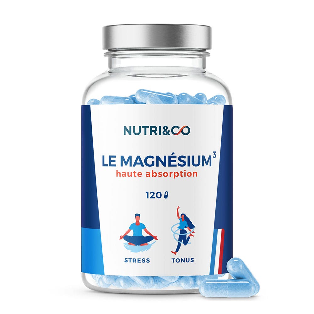 NUTRI&CO Magnésium Végétal Vitamine B6 Stress et Tonus 120 gélules
