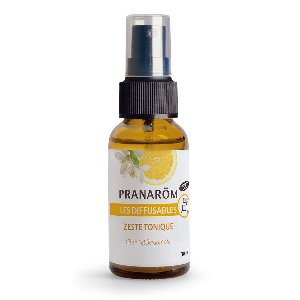 Pranarôm Les diffusables Spray Zeste Tonique Bio Citron et bergamote 30ml
