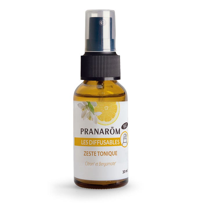 Spray Zeste Tonique Bio 30ml Les diffusables Citron et bergamote Pranarôm