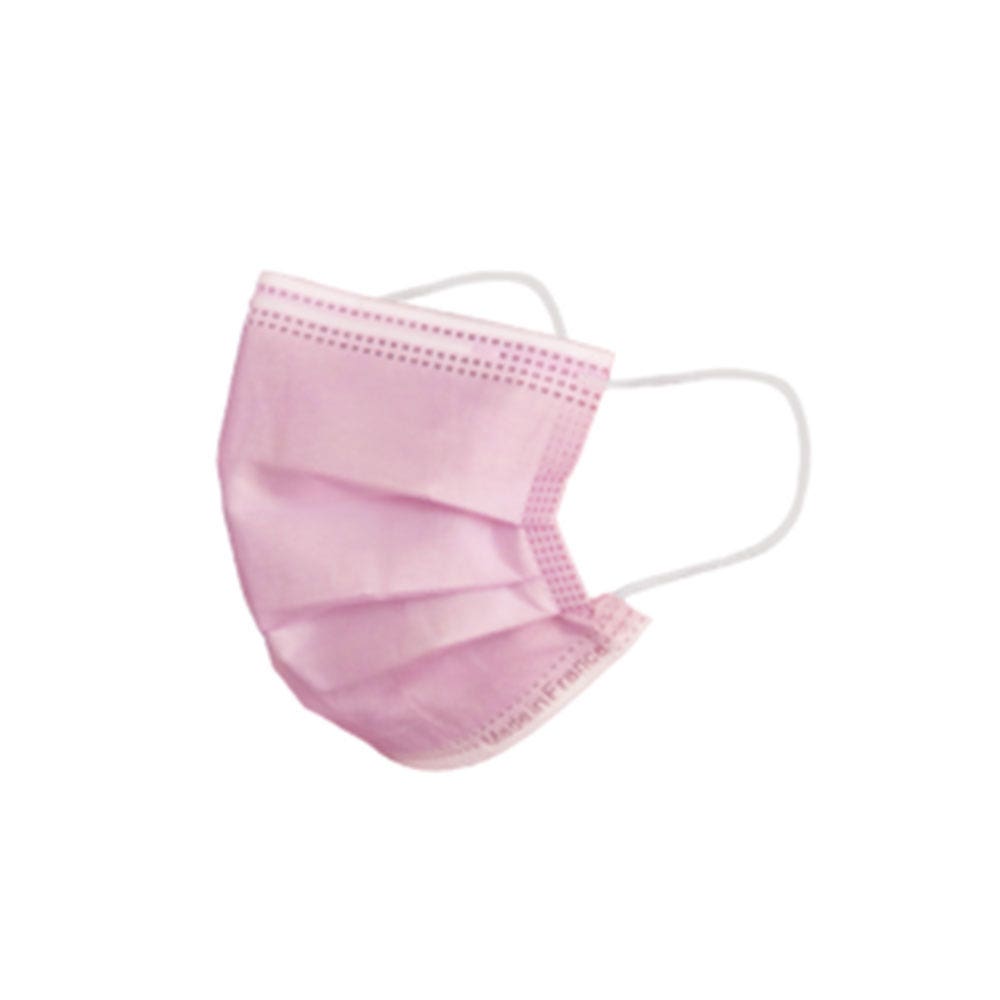 Auriol Masques chirurgicaux Roses 3 plis pour enfants Marquage CE - Norme EN14683-2019 TYPE II x50