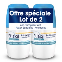 Etiaxil Déodorant Antitranspirant 48h Aisselles Peaux Sensibles 2x50ml