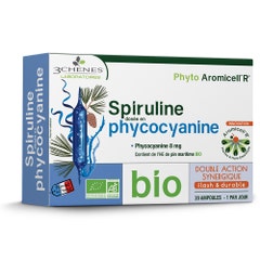 3 Chênes Ampoules Spiruline Phycocyanine Bio x20