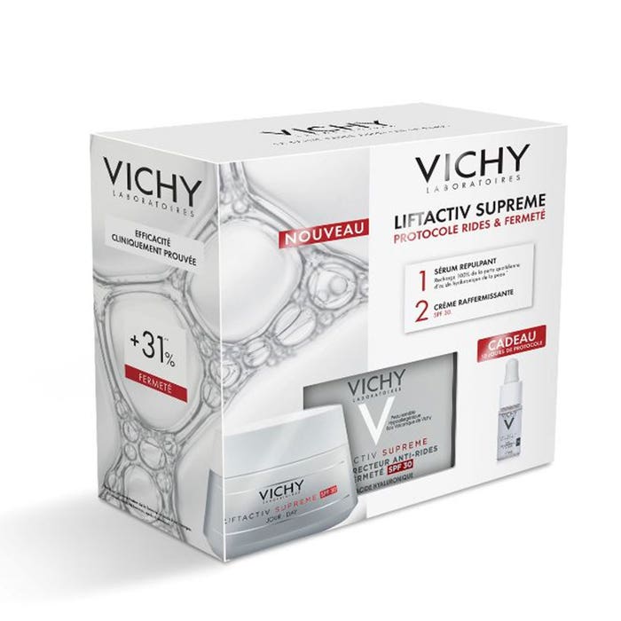 Coffret Crème Jour raffermissante SPF30 50ml et sérum HA Filler 10ml offert Liftactiv Supreme Vichy