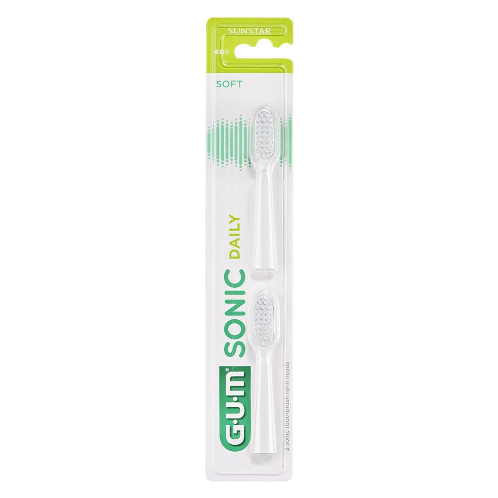 Gum Sonic Daily Recharges Brosse à Dents Blanche x2