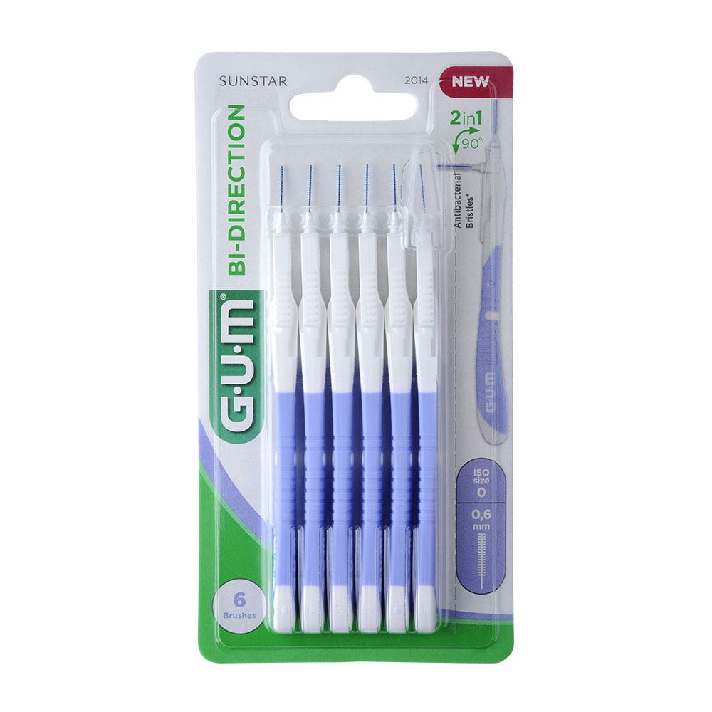 Gum Brossettes Interdentaires Bi-Direction 0.6 mm x6