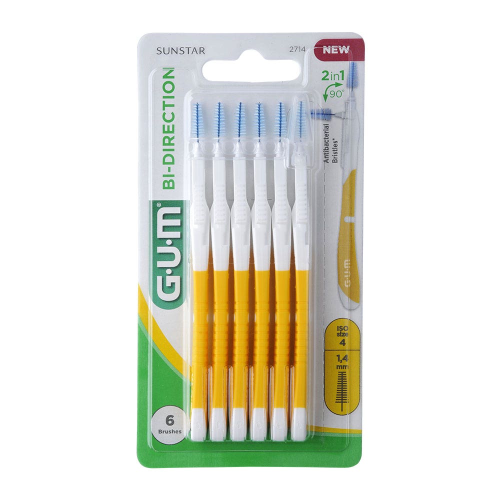 Gum Brossettes Interdentaires Bi-Direction 1.4 mm x6