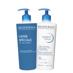 Bioderma Atoderm Crème Ultra-Nourrissante Peaux Sensibles et Sèches 2x500ml