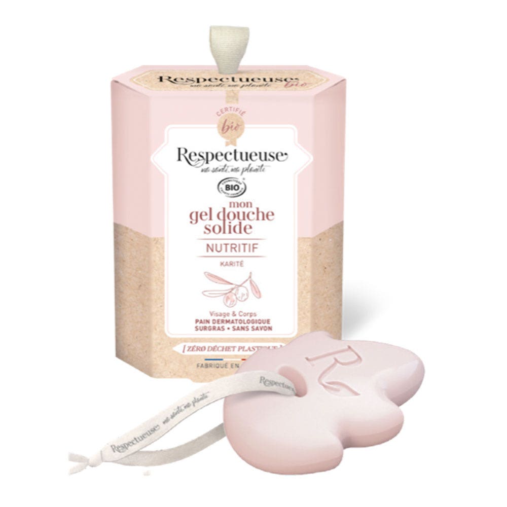 Respectueuse Mon gel douche solide Nutritif bio Parfum Karité 75g