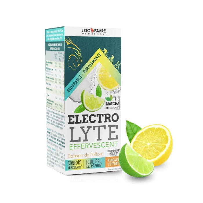Electrolyte Effervescent 10 comprimés Goût Citron - Citron vert Eric Favre
