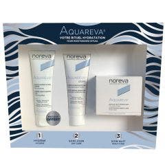 COFFRET Masque hydratant & Crème hydratante 24H légère & Soin de nuit hydratant 130ml Aquareva Noreva