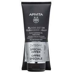 Gel Nettoyant Noir Visage & Yeux 2x150ml Apivita