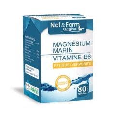Magnésium Marin + vitamine B6 80 gélules Nat&Form