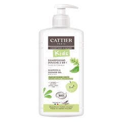 Gel douche Shampooing démêlant 2 en 1 500ml Parfum Pomme verte Cattier