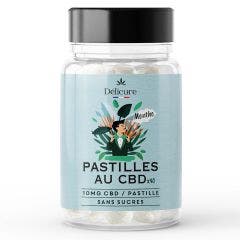 Pastilles au CBD 10mg Menthe sans sucre x40 Bonbons CBD Delicure