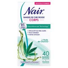 Bandes de cire froide à l'huile de chanvre x40 Corps Nair