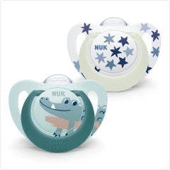 Sucettes physiologiques Starlight x2 6 à 18 mois Nuk