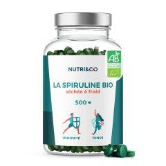Spiruline Bio du Tamil Nadu séchée à froid 500 comprimés NUTRI&CO