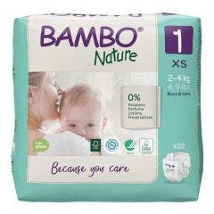 Couches XS Taille 1 x22 2 à 4 kg Bambo Nature