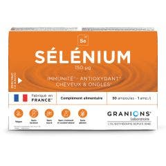 Sélénium 200µg ​ 30 Ampoules Oligo Cheveux, Ongles, Immunité Granions