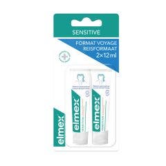 ELMEX SENSITIVE DENTIFRICE TUBES DE VOYAGE 2X12ML