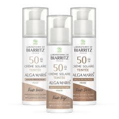 Crème Protectrice Visage Teintée Bio SPF50 Hydrate et protège 50ml Soins Solaires Laboratoires De Biarritz