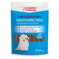 Denticare Trio Lamelles à mâcher pour chiens de moins de 5kg 15 lamelles Favorise l’hygiène bucco-dentaire Clement-Thekan