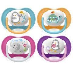Sucette Orthodontique Collection Animaux x2 Ultra-Air 6 à 18 Mois Avent