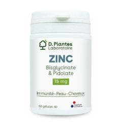 Zinc Bisglycinate et Pidolate 15mg 60 Gélules D. Plantes