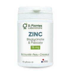Zinc Bisglycinate et Pidolate 15mg 60 Gélules D. Plantes