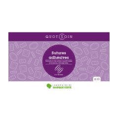 Sutures adhésives 6x100mm x10 Quotisoin Marque Verte
