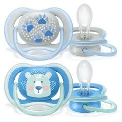 Sucette Orthodontique Ours Polaire/Pattes x2 Ultra-Air 6 à 18 Mois Avent