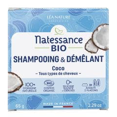 Shampooing et Démêlant Coco Bio 65g Tous Types de Cheveux Natessance