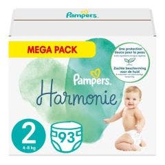 Couches Taille 2 x93 Harmonie 4 à 8kg Pampers