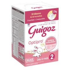 Lait en Poudre 2 1.2kg Optipro Dès 6 mois Guigoz