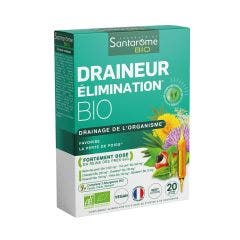 Draineur Elimination Bio 20 Ampoules x10ml Santarome