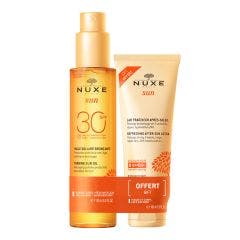 Huile bronzante haute protection SPF30 150ml + Lait fraicheur après-soleil 100ml Sun Nuxe