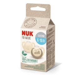 Sucettes Physiologiques En Silicone x2 For Nature 6 à 18 Mois Nuk